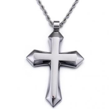 Collier résistant à l'eau avec pendentif Croix pour homme