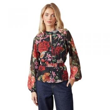 Oasis Women's Keyhole Chiffon Blouse