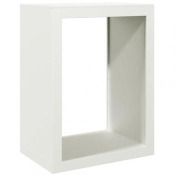 Porte-bûches blanc en acier 60x40x80 cm