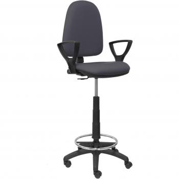 Taburete Ayna Bali de Color Gris Oscuro y Brazos Fijos