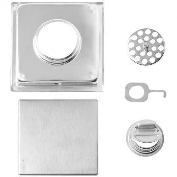Grille de douche en acier inoxydable 15x15cm