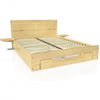ABC Meubles Letto Happy 2 Posti: Legno, Cassetto e Comodini – 140x190