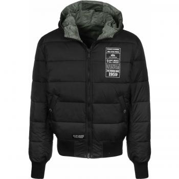 ALPHA INDUSTRIES Herren Kapuzen-Pufferjacke FD Rev. Baby, Vintage Green, S