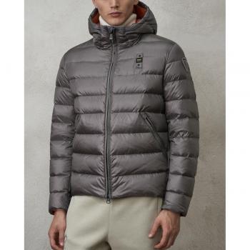 Blauer Men's XL Gray Down Jacket with Fixed Hood