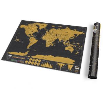 Scratch Art & Wall Art World Map Poster To Track Travels