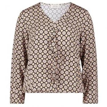 Cartoon-Bluse Volant für Damen – Größe 46, farbig (Blau & Rosé), Viskose