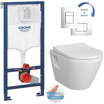 Grohe Integra Rimless Toilet Set with Rapid SL Support Frame and Softclose Seat
