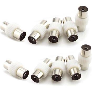Conector de antena coaxial macho a macho y hembra a hembra