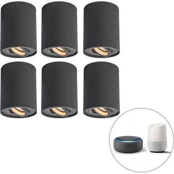 Set di 6 proiettori smart grigio scuro con WiFi GU10