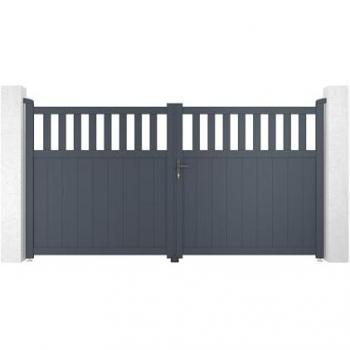 Pack de Puertas Batientes Santis 300 x 160 cm + Puerta Santis 100 x 160 cm Gris