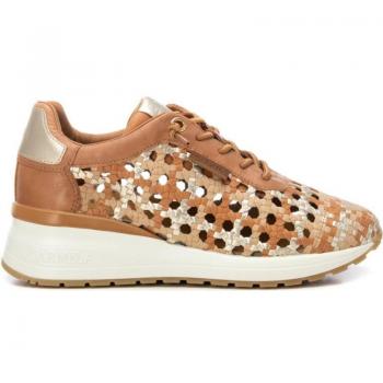Baskets femme Carmela en cuir avec tressage et éléments métalliques