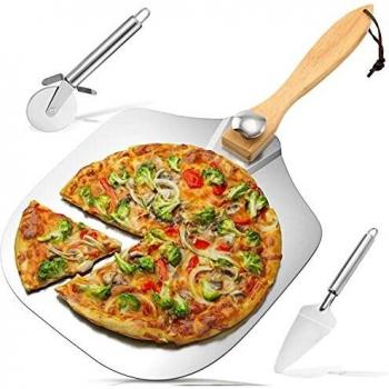 Indoor-Outdoor Pizza Paddle – 12 x 14 Aluminum Peel & Cutter