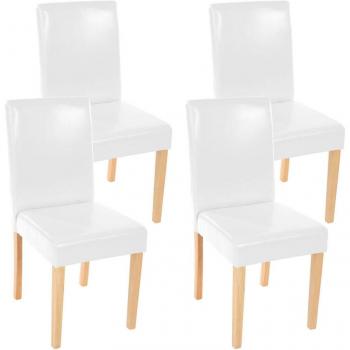 HHG 4‑Stühle (Esszimmer/Küche) – Weißes Kunstleder, MVG‑Zertifizierung