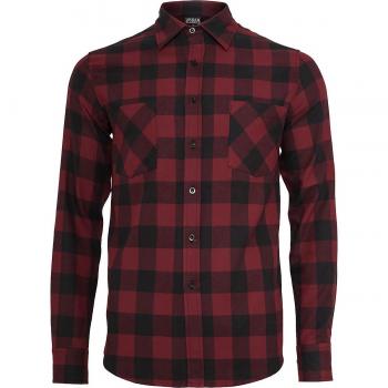Svensk Urban Flanellklassiker – Rutig – Herrsida – 5XL – Svart/Bordeaux