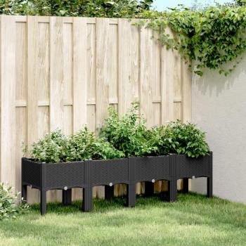 Floreira de Jardim com Estrutura 160x40x42 cm Preto