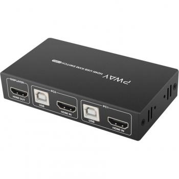 PWAY USB 2.0 KVM Switch with HDMI and USB Printer Support