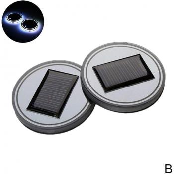 Solar Powered Cup Pad LED Car Decoration