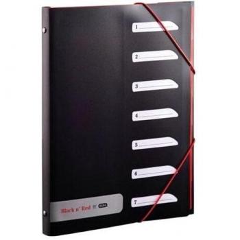 Black n Red 7 Part Polypropylene Sorter with Tabs