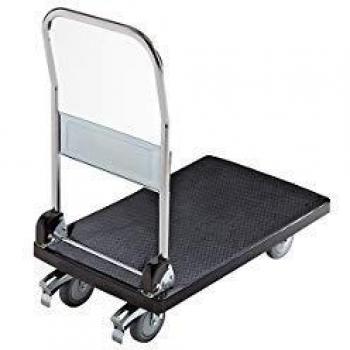 Kaiser Kraft Kunststoff-Plattformwagen, klappbar, 1 Schiebebügel, 280 kg