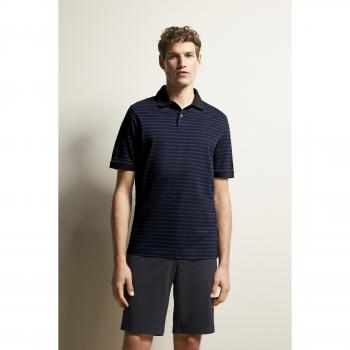 Bugatti Polohemd mit Logo in Marineblau