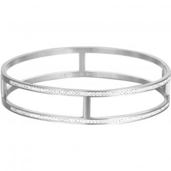 ESPRIT Damenarmband in Edelstahl, weißer Zirkonia-Glanz, 25 cm – SKU ES