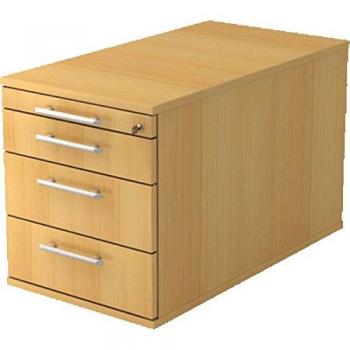 Bürocontainer 3 Schubladen, Buche, 80 x 51,2 cm