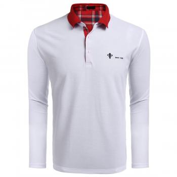 Finejo Langärmliges Poloshirt für Männer