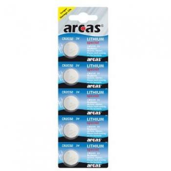 Arcas 13705032 Button Cell Lithium (CR2032, DL2032, Blister Pack of 5)