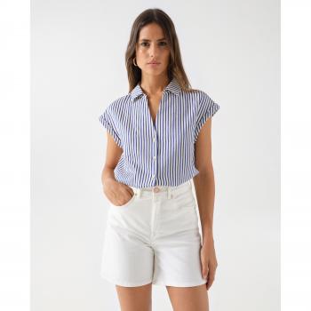 Camisa de mujer de manga corta a rayas de Salsa Jeans