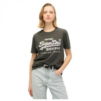 Superdry VL Grafik T-Shirt mit Glitzer für Damen