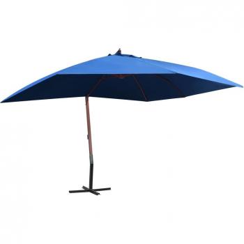 Parasol suspendu Helloshop26 400 x 300 cm en bois bleu