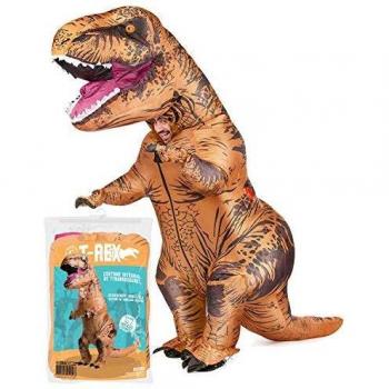 Supergrößiges T‑Rex Aufblaskostüm – Erwachsene, 2‑Stück Paket, braun