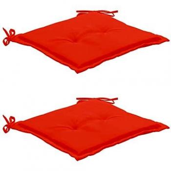 Lot de 2 Coussins de Siège de Jardin Rouge 50x50x3 cm