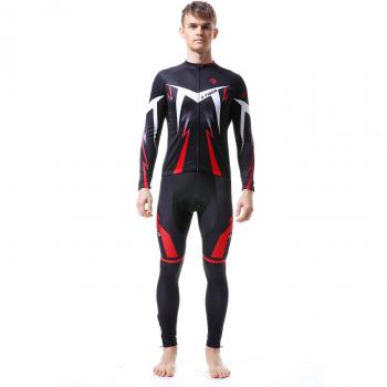 X-TIGER Maillot de Cyclisme Hiver Thermique Polaire Manches Courtes Rouge XXXL