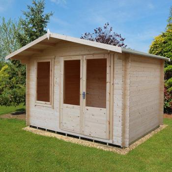 Shire Berryfield Log Cabin with Veranda 11ft x 8ft Untreated
