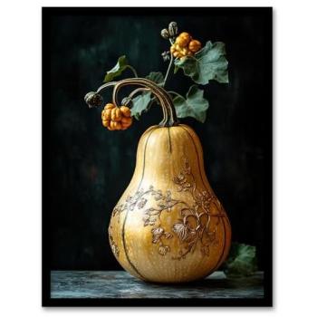 Orange Filigree Butternut Squash Wall Art