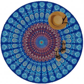 Nappe et Tapis Moya Life Mandala Indien Hippie Boho Couverture Plage Serviette Yoga Mat Épaisse Microfibre Coton