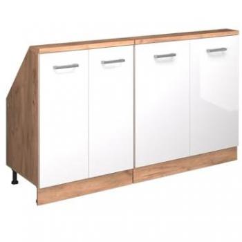 Armoire inclinée Rion, Chêne doré et blanc brillant, Duo, Vicco