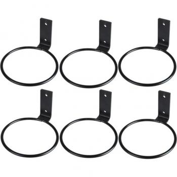 Metal Flower Pot Holder Rings for Wall Mounting, 6 Pack, Black