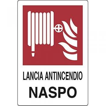 Cartello Alluminio Lancia Antincendio Naspo 30x20 cm