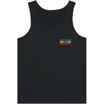 African Pride Slim Black Shirt – 100% Cotton – Custom Embroidered Ethiopia Graphic