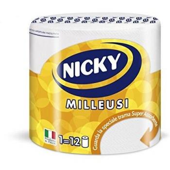NICKY BOBINETTA CARTA ASCIUGATUTTO MILLEUSI BOBINA 552 STRAPPI FORMATO PROFESSIONALE