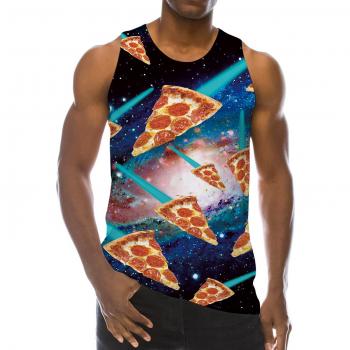 Cooles Muskelshirt Pizza – Herren 3D Tank Top