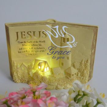 LED Lichtbuch Christus Heimat Dekoration