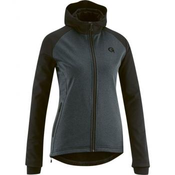 Gonso Damen Radtrikot TARAVO, Softshell-Hoodie, grau (anthrazit), winddicht und atmungsaktiv