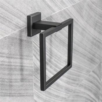 European-Style Stainless Steel Towel Hanger – Square, Wall Mounted, Chrome Finish