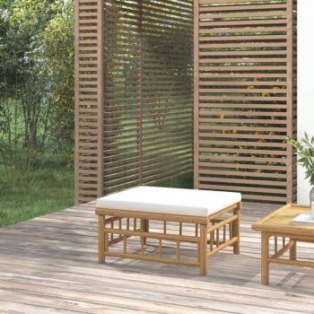 Pieds de jardin Prolenta Premium – Repos avec coussin blanc crème et bambou