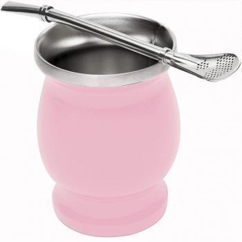 Double-Walled Yerba Mate Gourd with Cleaning Brush