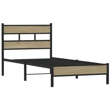 VidaXL Bettgestell ohne Matratze 107x200 cm in Sonoma-Eiche