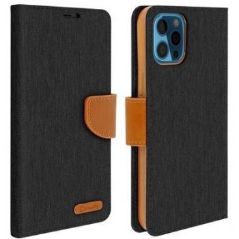 Funda de Tela Negra para iPhone 12 Pro Max con Función de Soporte